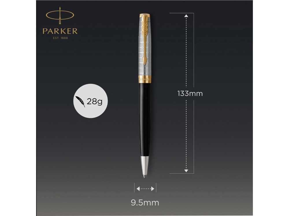 Шариковая ручка Parker Sonnet Premium Refresh BLACK GT, стержень: M, цвет чернил: black , в подарочной упаковке