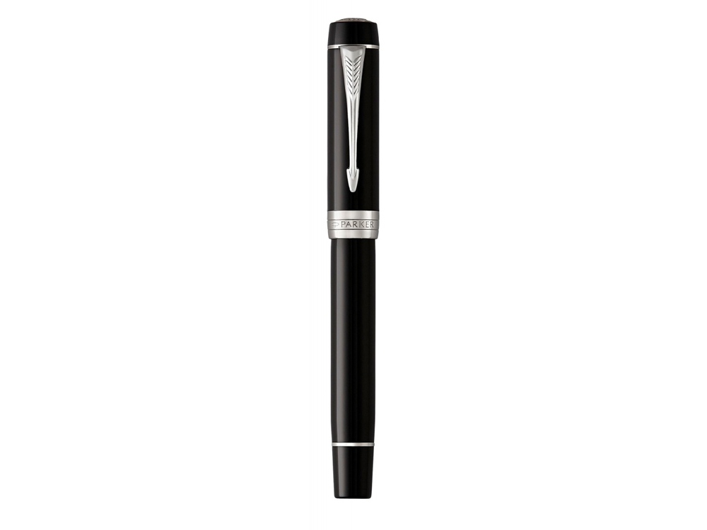 Перьевая ручка Parker Duofold Classic Black CT Centennial Fountain Pen, перо: F, цвет чернил: black, в подарочной упаковке.