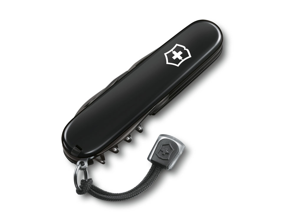 Нож перочинный VICTORINOX Spartan Onyx Black, 91 мм, 12 функций, чёрный, со шнурком в комплекте