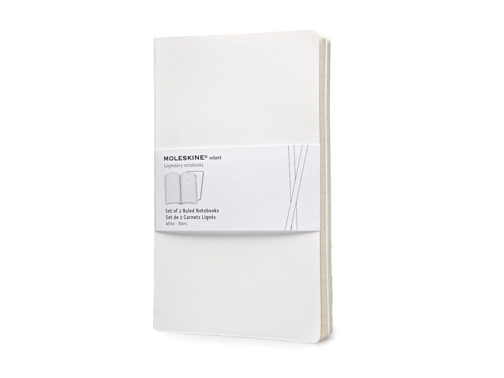 Записная книжка Moleskine Volant (в линейку, 2 шт.), Large (13х21см), белый