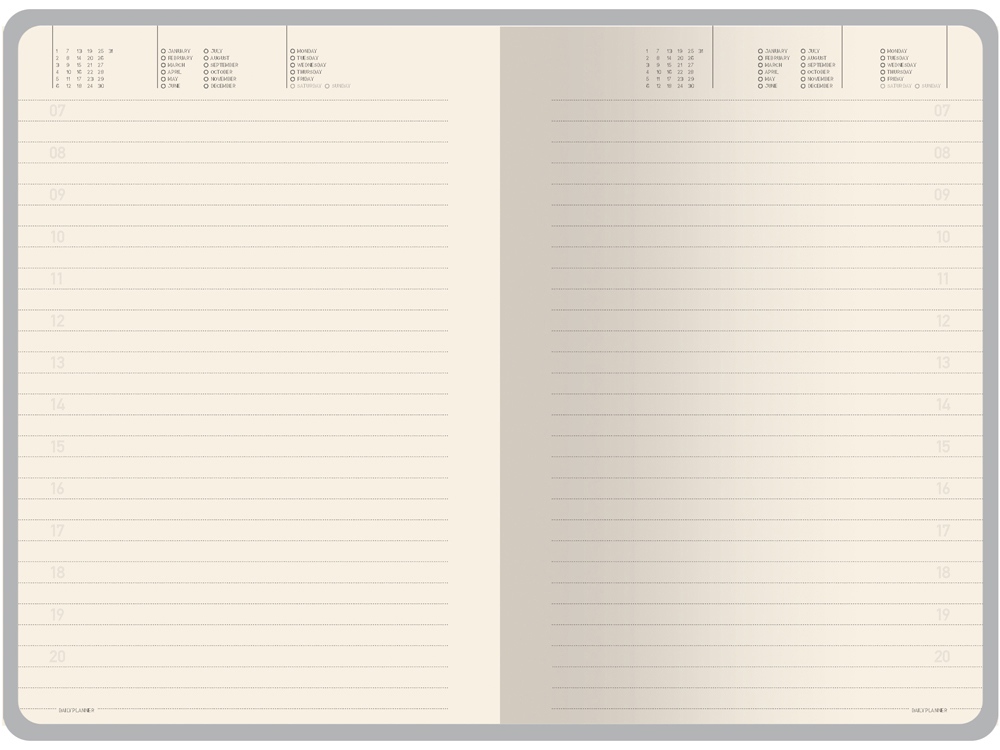 Ежедневник недатированный А5 Megapolis Nebraska, серый с серебристым обрезом