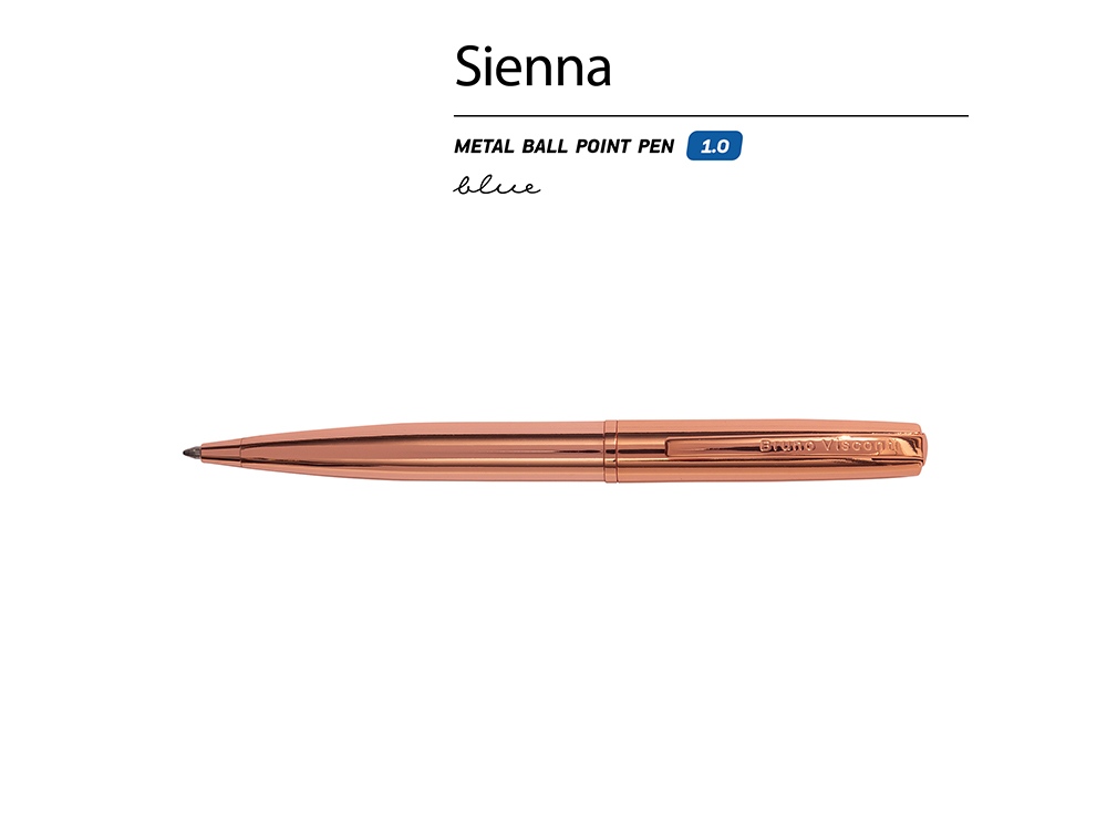 Ручка металлическая шариковая Sienna, розовое золото