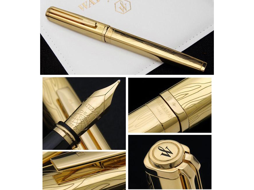 Перьевая ручка Waterman Exception Solid Gold, цвет: Gold (золото),  перо: M, перо: золото 18К