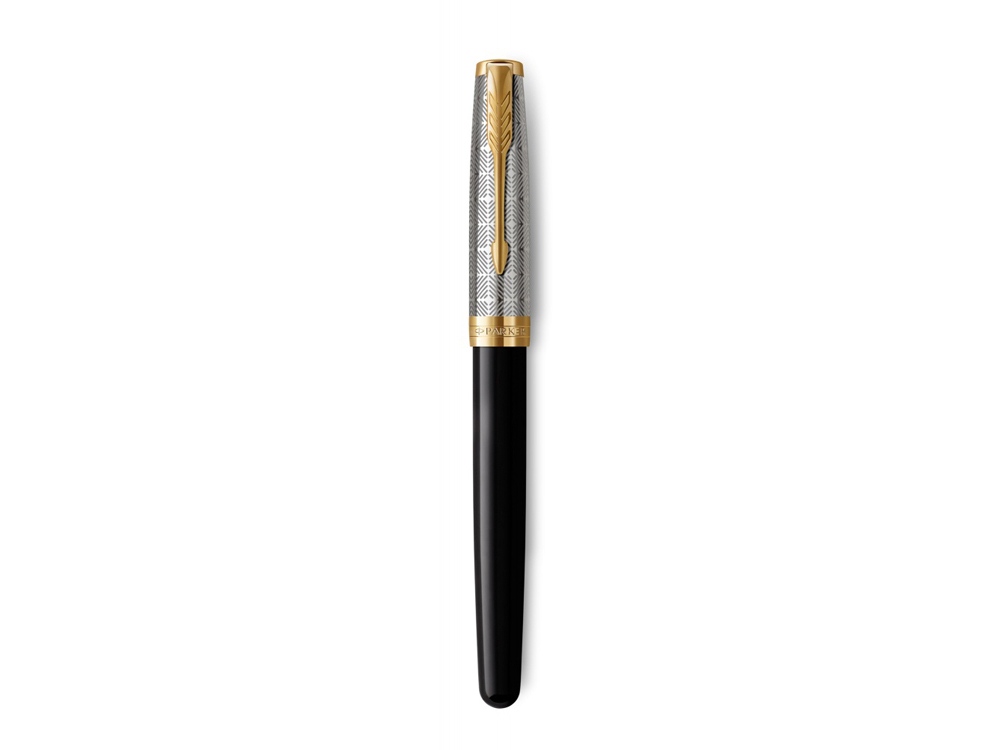 Перьевая ручка Parker Sonnet Premium Refresh BLACK GT, перо 18K, перо: F, цвет чернил black, в подарочной упаковке