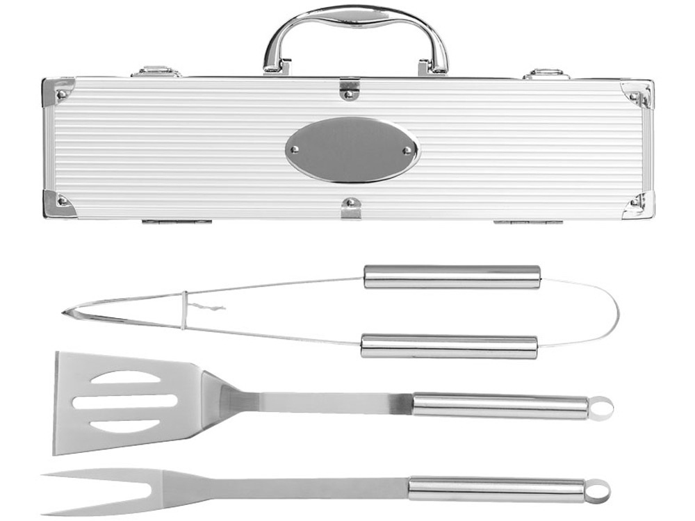 Набор для барбекю в кейсе: лопатка, щипцы, вилка Salvy (P)