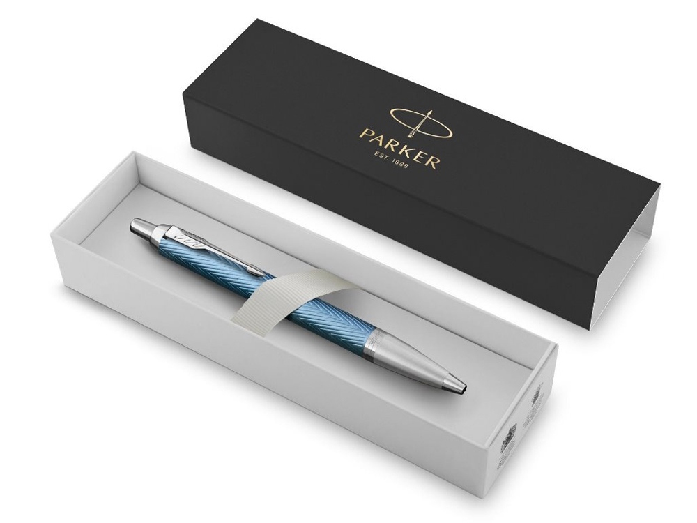 Шариковая ручка Parker IM Premium K318  Blue Grey CT, стержень: M, цвет чернил: blue, в подарочной упаковке.