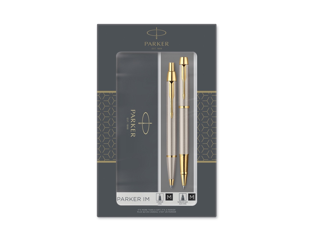 Набор Parker IM Core Brushed Metal GT: ручка шариковая, ручка роллер