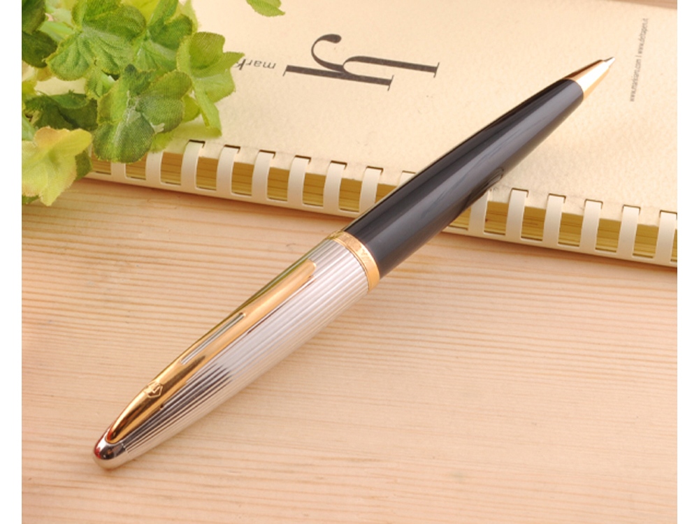 Шариковая ручка Waterman Carene De Luxe, цвет: Black/Silver, стержень: Mblue