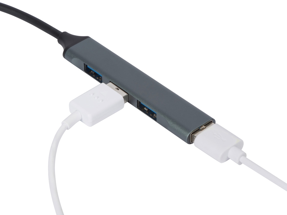 USB-хаб Link с коннектором 2-в-1 USB-C и USB-A, 2.0/3.0, серый