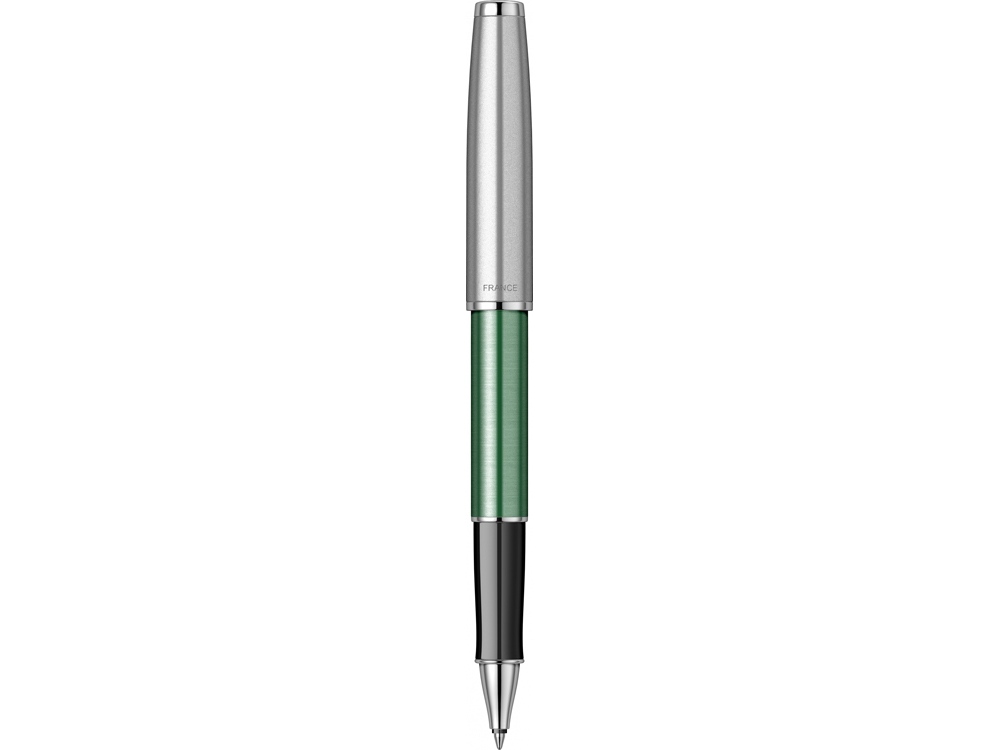 Ручка-роллер Parker Sonnet Essentials Green SB Steel CT, цвет чернил black, перо: F, в подарочной упаковке.