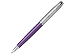 Шариковая ручка Parker Sonnet Essentials Violet SB Steel CT, цвет чернил black, перо: M, в подарочной упаковке.