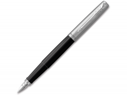 Перьевая ручка Parker Jotter Black CT, перо:F, цвет чернил: blue, в подарочной упаковке.