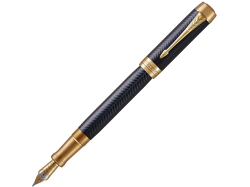 Перьевая ручка Parker Duofold Prestige Centennial, Blue Chevron GT Foutain Pen Medium, перо:M , цвет чернил: black, в подарочной упаковке.