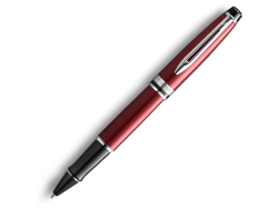 Ручка-роллер Waterman Expert Dark Red Lacquer CT Black, стержень: Fblk