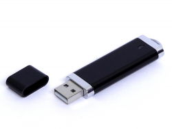 USB-флешка промо на 32 Гб прямоугольной классической формы, черный