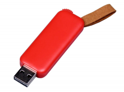 USB-флешка промо на 8 Гб прямоугольной формы, выдвижной механизм, красный