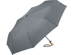 Зонт складной 5429 ÖkoBrella из бамбука, полуавтомат, серый