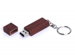 USB-флешка на 8 Гб прямоугольная форма, колпачек с магнитом, коричневый