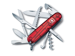 Нож перочинный VICTORINOX Huntsman, 91 мм, 15 функций, полупрозрачный красный