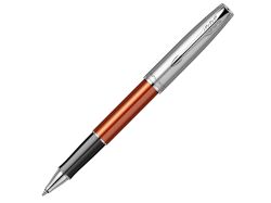 Ручка-роллер Parker Sonnet Essentials Orange SB Steel CT, цвет чернил black,перо: F, в подарочной упаковке.