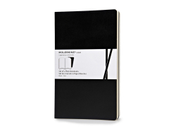 Записная книжка Moleskine Volant (нелинованная, 2 шт.), Large (13х21см), черный