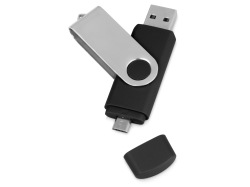 USB/micro USB-флешка 2.0 на 16 Гб Квебек OTG, черный