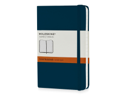 Записная книжка Moleskine Classic (в линейку) в твердой обложке, Pocket (9x14см), голубой сапфир