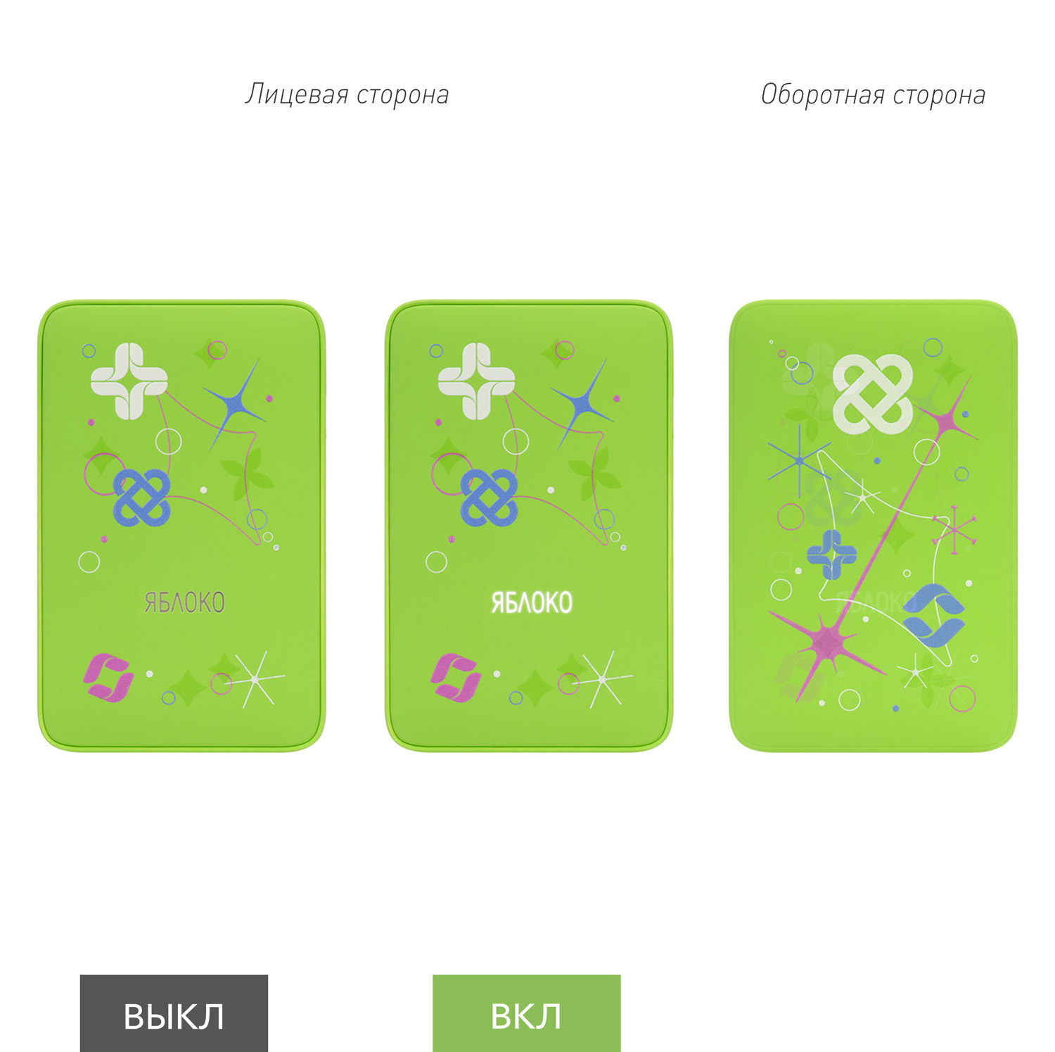 Внешний аккумулятор с подсветкой Ancor 5000 mAh, салатовый