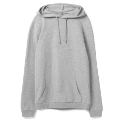 Толстовка с капюшоном унисекс Hoodie, серый меланж, размер XS