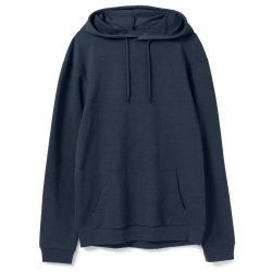 Толстовка с капюшоном унисекс Hoodie, синий меланж, размер L