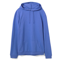 Толстовка с капюшоном унисекс Hoodie, ярко-синий меланж, размер XS