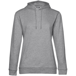 Толстовка с капюшоном женская Hoodie, серый меланж, размер S