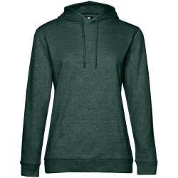 Толстовка с капюшоном женская Hoodie, темно-зеленый меланж, размер XL