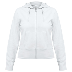 Толстовка женская Hooded Full Zip белая, размер L