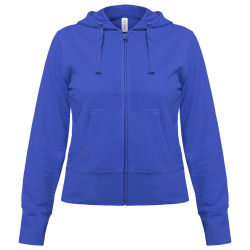 Толстовка женская Hooded Full Zip ярко-синяя, размер M