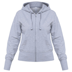 Толстовка женская Hooded Full Zip серый меланж, размер XS