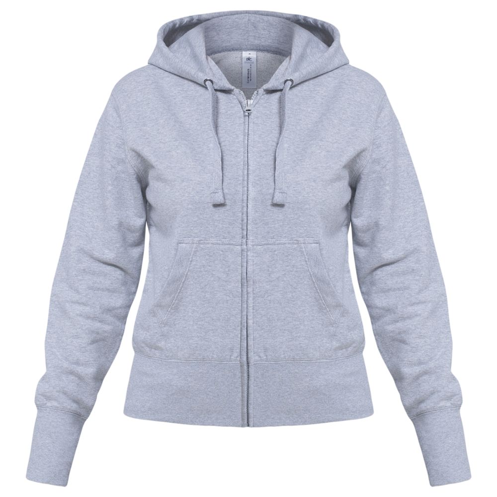 Толстовка женская Hooded Full Zip серый меланж, размер XXL