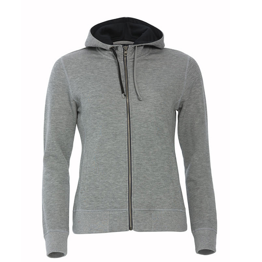 Толстовка женская Classic Hoody Full Zip, серый меланж_L, 85% хлопок, 15% вискоза, 300 грм2