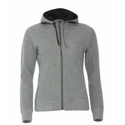 Толстовка женская Classic Hoody Full Zip, серый меланж_XS, 85% хлопок, 15% вискоза, 300 грм2