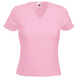 Футболка "Lady-Fit V-Neck T", светло-розовый_M, 95% х/б, 5% эластан, 210 г/м2