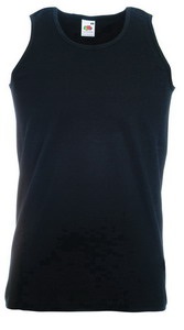 Майка мужская "Athletic Vest", черный_S, 100% х/б, 160 г/м2