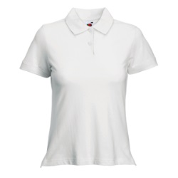 Поло "Lady-Fit Polo", белый_L, 97% х/б, 3% эластан, 210 г/м2