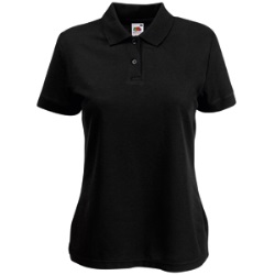 Поло "Lady-Fit 65/35 Polo", черный_L, 65% п/э, 35% х/б, 180 г/м2