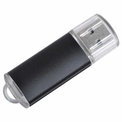 USB flash-карта "Assorti" (8Гб), черная, 5,8х1,7х0,8 см, металл