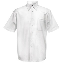 Рубашка "Short Sleeve Oxford Shirt", белый_S, 70% х/б, 30% п/э, 130 г/м2