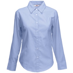 Рубашка "Lady-Fit Long Sleeve Oxford Shirt", светло-голубой_L, 70% х/б, 30% п/э, 135 г/м2