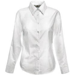 Рубашка "Lady-Fit Long Sleeve Oxford Shirt", белый_XS, 70% х/б, 30% п/э, 130 г/м2