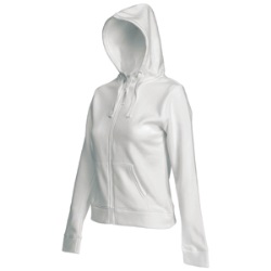 Толстовка "Lady-Fit Hooded Sweat Jacket", белый_XS, 75% х/б, 25% п/э, 280 г/м2